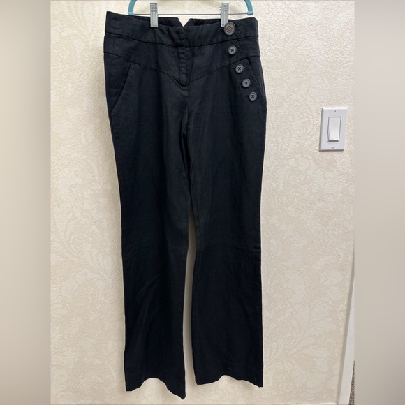 Anthropologie Elevenses wide leg black pants size 2 - Picture 1 of 5